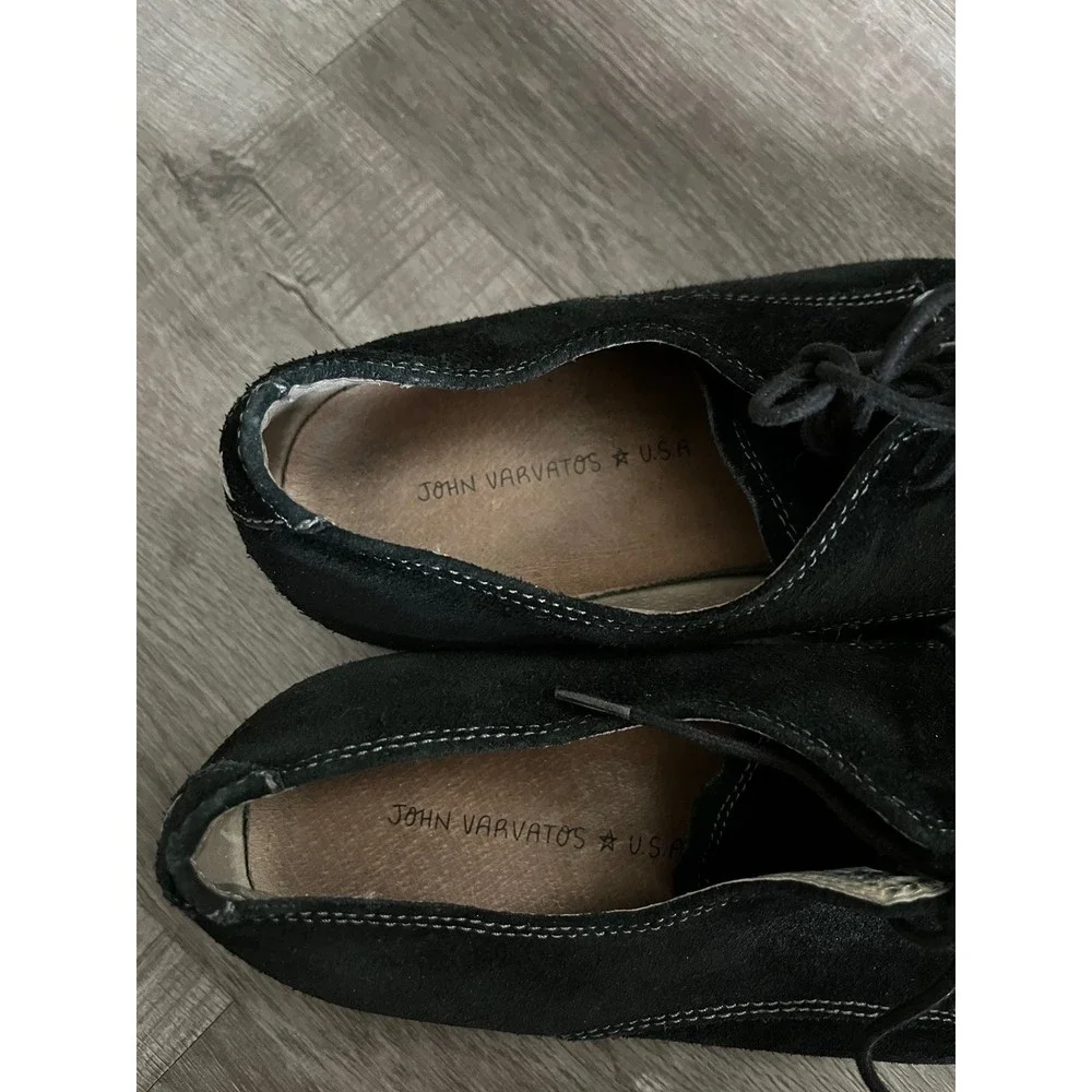 John Varvatos USA Mens Black Suede Derby Shoes F1891S4B Size 8.5 M‎